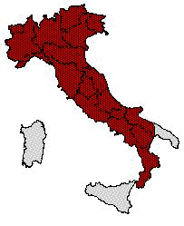Distribuzione in Italia del Toporagno Comune